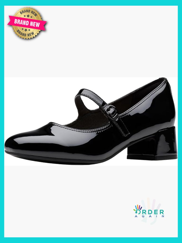 Mary Jane Pumps Block Heel Patent Everyday Work Shoes Comfort Foam Footbed